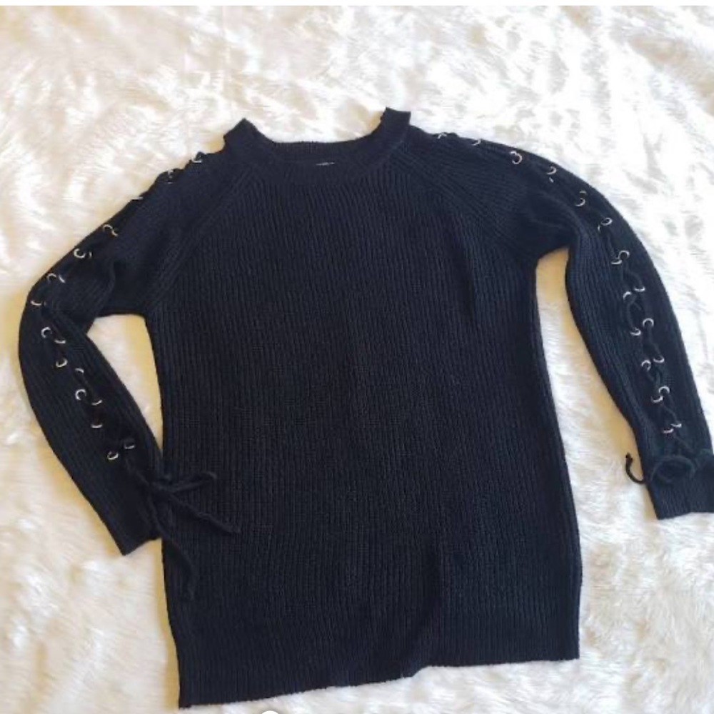 Black knit top